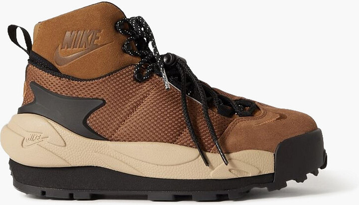 + Sacai Magmascape SP suede-trimmed mesh sneakers