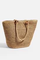 Thumbnail for your product : Topshop FRANKA Straw Ring Tote Bag
