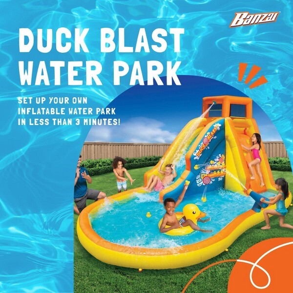 Banzai Duck Blast Water Park Outdoor Backyard Inflatable Slide with