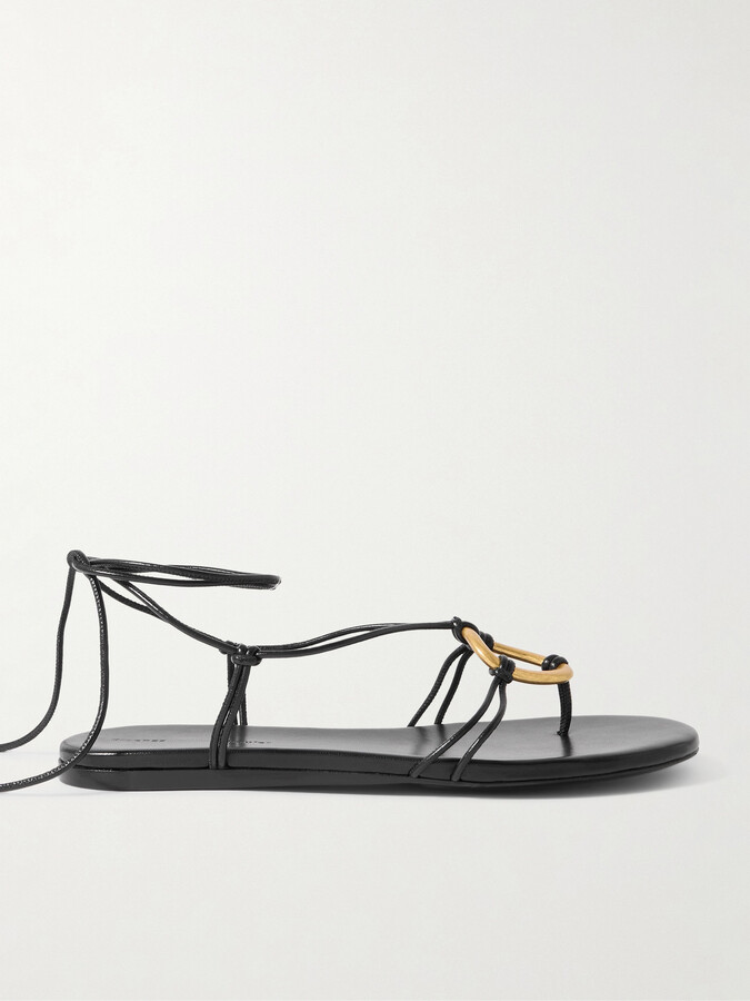 Proenza Schouler Embellished Leather Sandals - Black