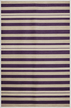 Hokku Designs Machine Washable Horizontal Stripes Beige Area Rug