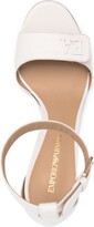 Thumbnail for your product : Emporio Armani 75mm Logo-Plaque Leather Sandals