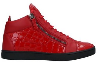red high top trainers