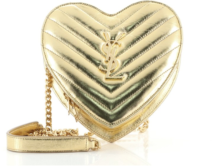 ysl gold heart bag