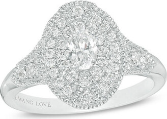 Zales Vera Wang Love Heirloom Collection 5/8 CT. T.w. Oval Diamond Double Frame Engagement Ring in 14K White Gold