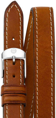 Michele 16mm Double-Wrap Leather Strap