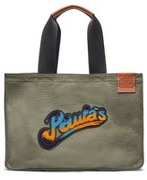Thumbnail for your product : Loewe Paula's Ibiza - Paula-beaded Large Canvas Tote Bag - Khaki Multi