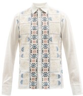 Thumbnail for your product : 73 London - Embroidered Cotton-blend Shirt - White Multi