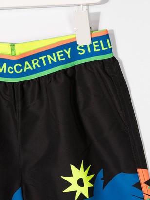 Stella McCartney Kids Palm Tree-Print Swimming Shorts