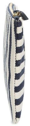 Clare Vivier Striped Clutch With Pins - Blue