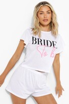 Thumbnail for your product : boohoo Bride To Be Frill Sleeve Pj Short Set