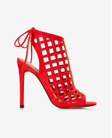 Thumbnail for your product : Express sqaure caged lace-back heeled sandal