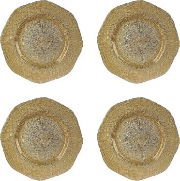Ten Strawberry Street 10 Strawberry Street Citrine Glass Charger Set Of 4