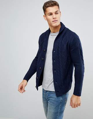 Brave Soul Shawl Neck Cardigan in Cable Knit