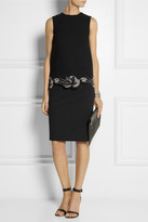 Thumbnail for your product : Christopher Kane Guipure lace-trimmed wool-crepe top