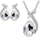 Thumbnail for your product : Perman Women Crystal Plated Chain Pendant Necklace Stud Earring Set