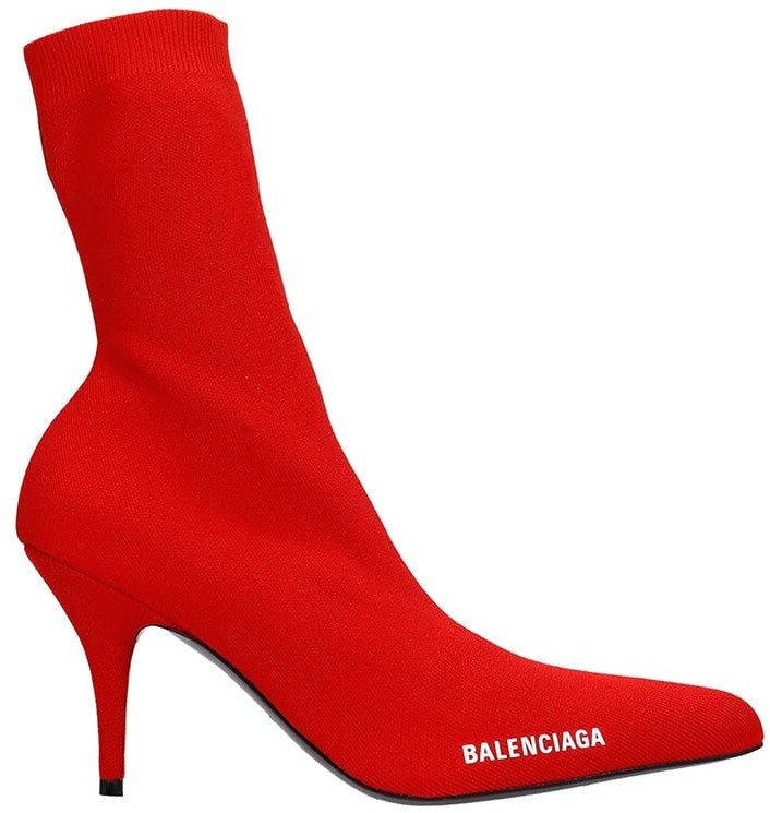 Balenciaga High Heels Ankle Boots In Red Synthetic Fibers - ShopStyle