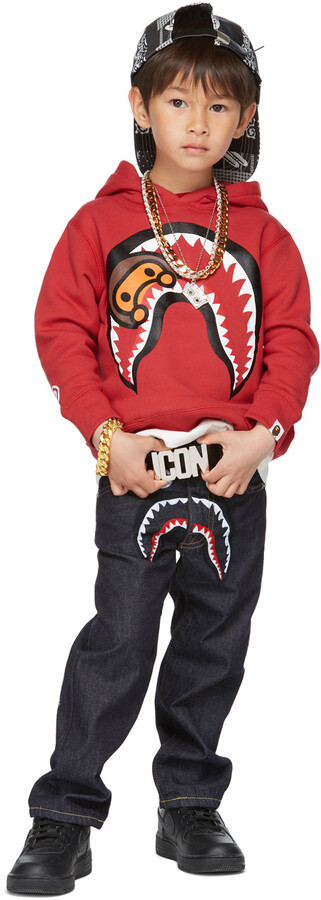 BAPE Kids Red Milo Shark Pullover Hoodie - ShopStyle Girls' Sweatshirts