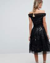 Thumbnail for your product : Chi Chi London Strapless Embellished Midi Skater Dress