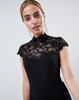 Thumbnail for your product : City Goddess Petite Open Back Midi Dress With Lace Insert