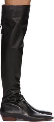 The Row Black Slouch Flat Tall Boots