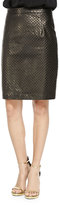 Thumbnail for your product : Milly Embossed Leather Pencil Skirt