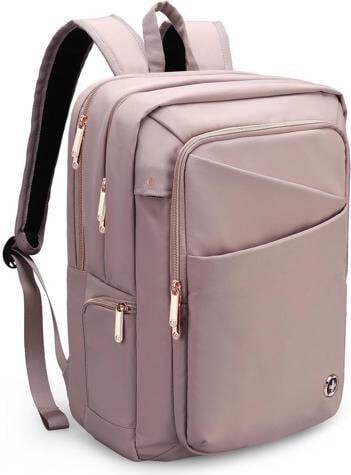 WOOJONG Swissdigital Design Laptop Backpack For Women,College Bookbags With USB Charging Port,Cute Computer Backpacks For Work Business,Pink KATY ROSE