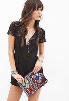 Thumbnail for your product : Forever 21 Sequin Abstract Print Clutch