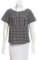 Thumbnail for your product : Suno Plaid Patterned Short Sleeve Top