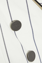 Thumbnail for your product : Jonathan Simkhai Double-breasted Pinstriped Cotton-blend Blazer