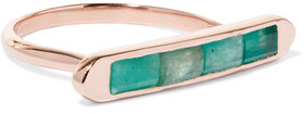 Monica Vinader Baja Precious 18-Karat Gold Vermeil Emerald Ring