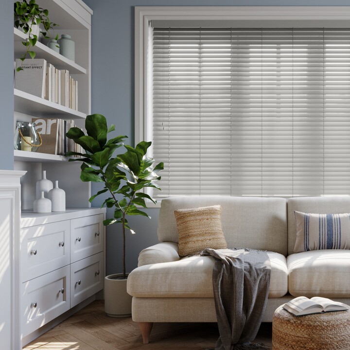 Dunelm Made To Measure 63mm Slats Grey Blind, Size40x40cm