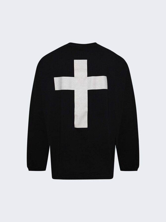 032c Fainting Cross Oversized Longsleeve Washed Black