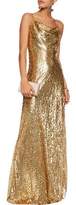 Thumbnail for your product : Michael Kors Collection Draped Metallic Devoré Maxi Dress