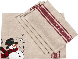 Manor Luxe Frosty Christmas Placemats, 13" x 18", Set of 4