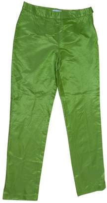 Iceberg Green Cotton Trousers for Women