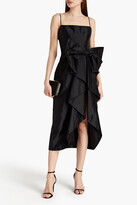Thumbnail for your product : Rasario Bow-embellished silk-shantung midi dress
