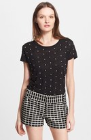 Thumbnail for your product : Alice + Olivia 'Robin' Embellished Linen Tee