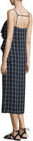 Thumbnail for your product : Elizabeth and James Marlee Sleeveless Ruffle-Trim Check Shift Dress, Royal/White