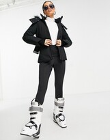 Thumbnail for your product : ASOS 4505 Petite ski belted jacket with faux fur hood