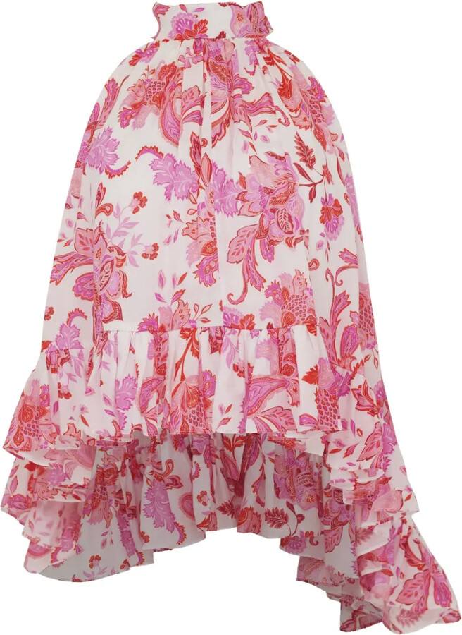 Azeeza Plath paisley ruffled top