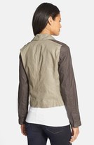 Thumbnail for your product : Eileen Fisher Classic Collar Two-Tone Organic Linen Moto Jacket