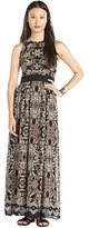 Thumbnail for your product : Taylor black and brown floral printed chiffon maxi dress