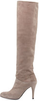 Thumbnail for your product : Stuart Weitzman Scrunchy Suede Knee Boot, Topo