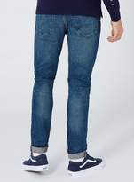 Thumbnail for your product : Topman Mid Blue Vintage Wash Stretch Skinny Jeans