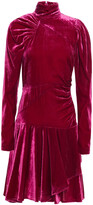 Thumbnail for your product : Rotate by Birger Christensen Number 25 Gathered Crushed-velvet Dress