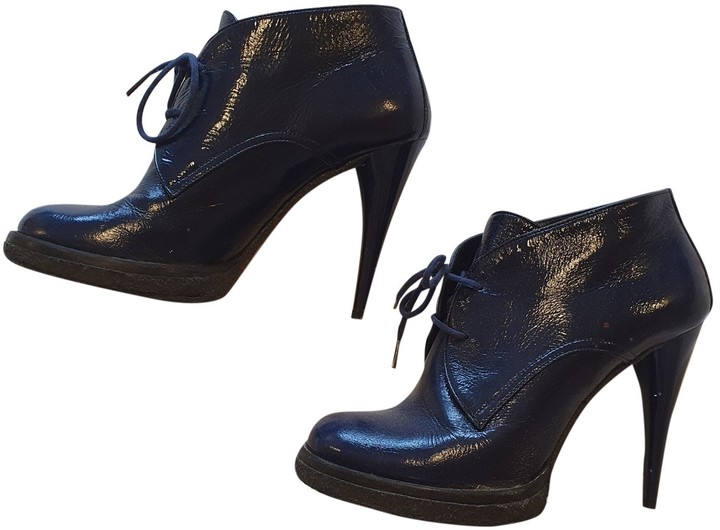 blue patent leather boots