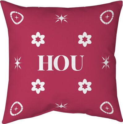 Khieu Houston Basketball Colors Red White Twill Pillow