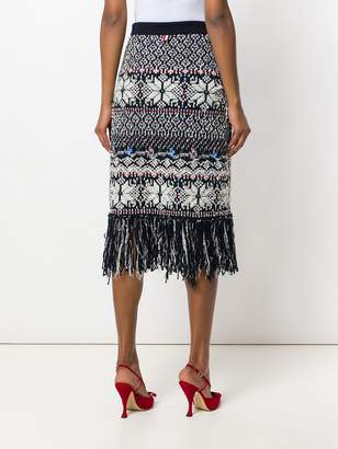 Thom Browne Wool Blend Anchor Embroidery Pencil Skirt