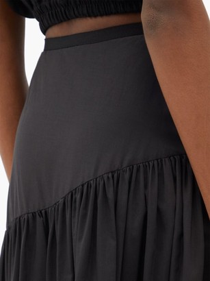 Matteau Asymmetric High-rise Cotton-poplin Skirt - Black